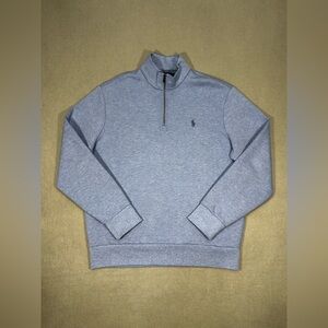 Ralph Lauren Men’s Heather Light Blue Half-Zip Sweater